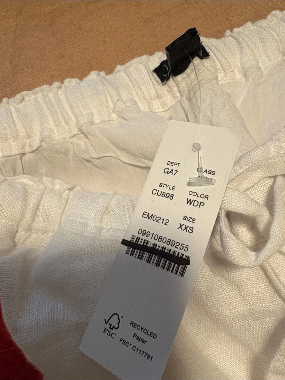 J. Crew NWT Soleil White Wide-Leg Linen Pants with Red Floral Embroidery XXS